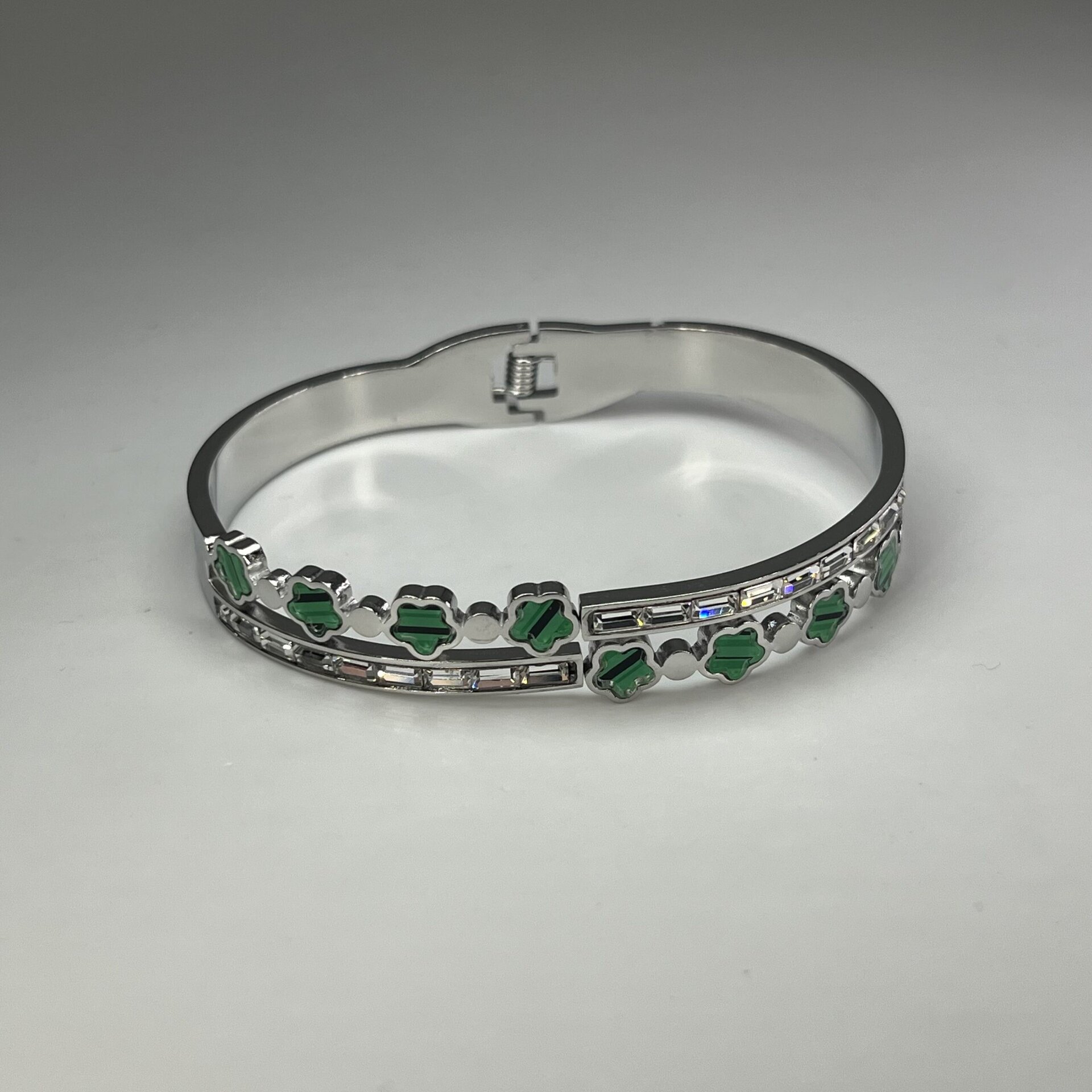 Brazalete verde plateado - 2