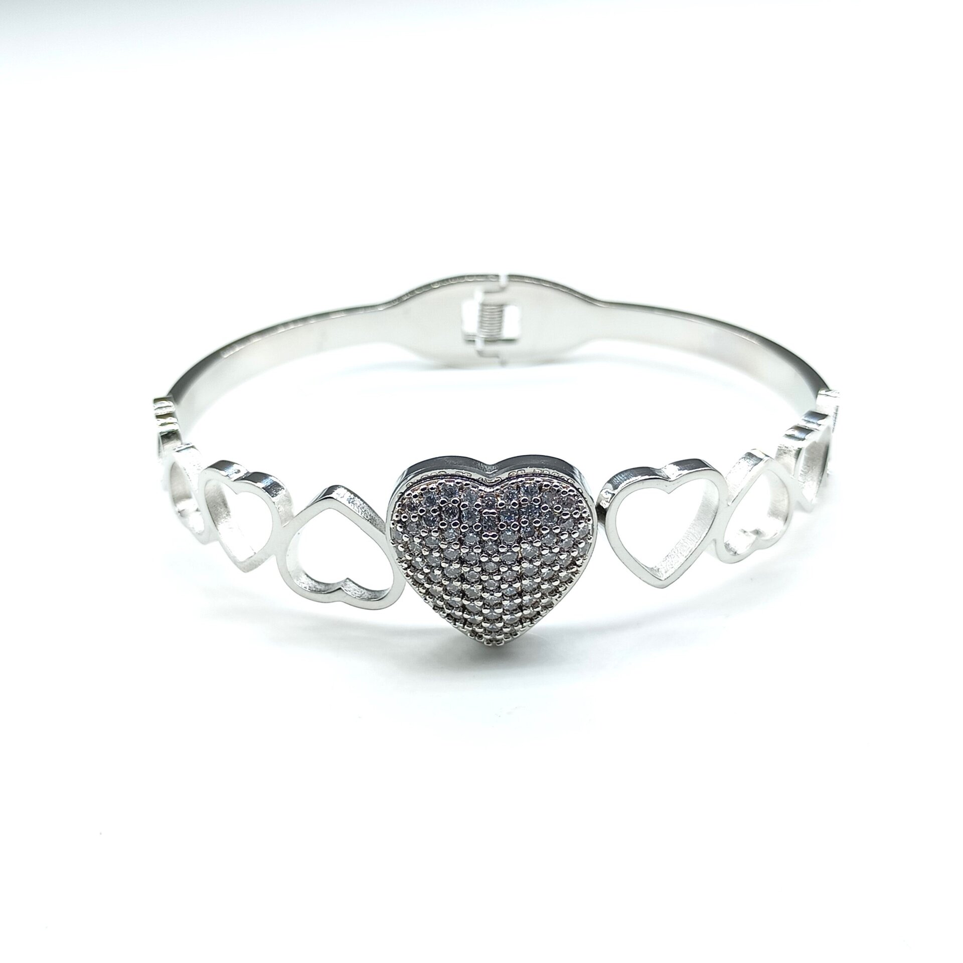 Brazalete corazón plateado - 2
