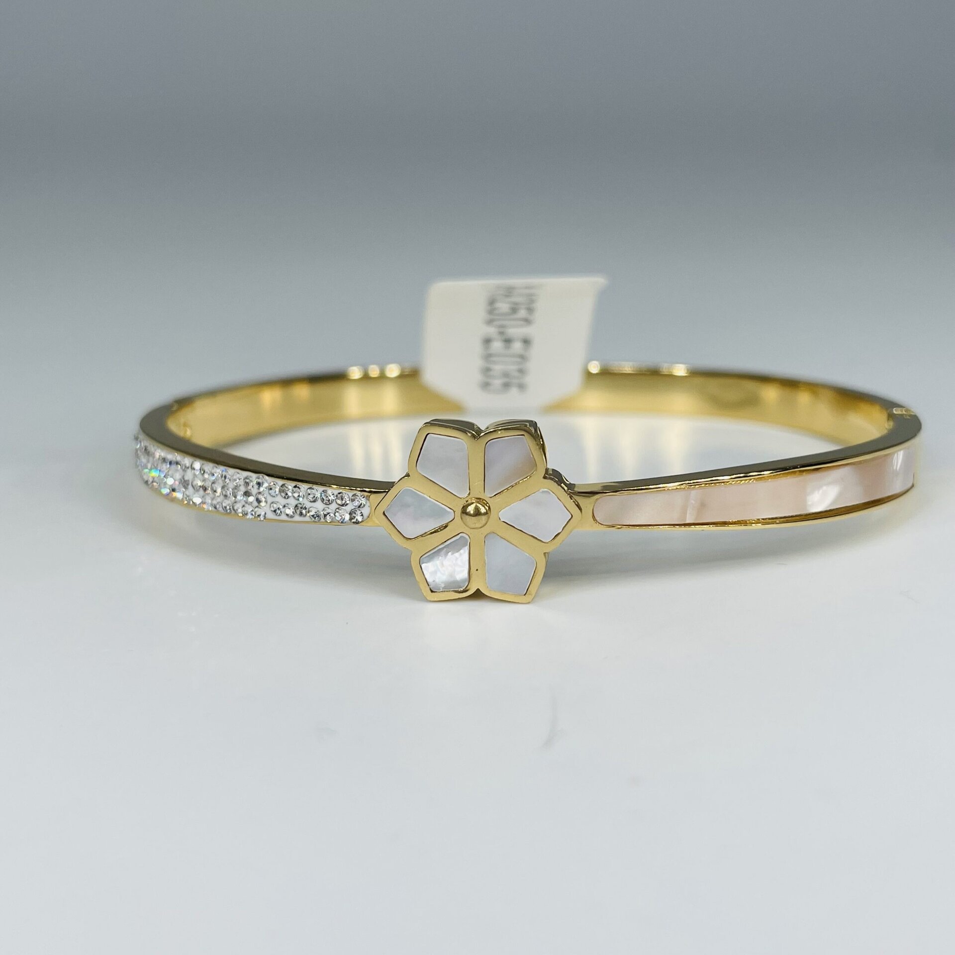 Brazalete flor nácar dorado - 2