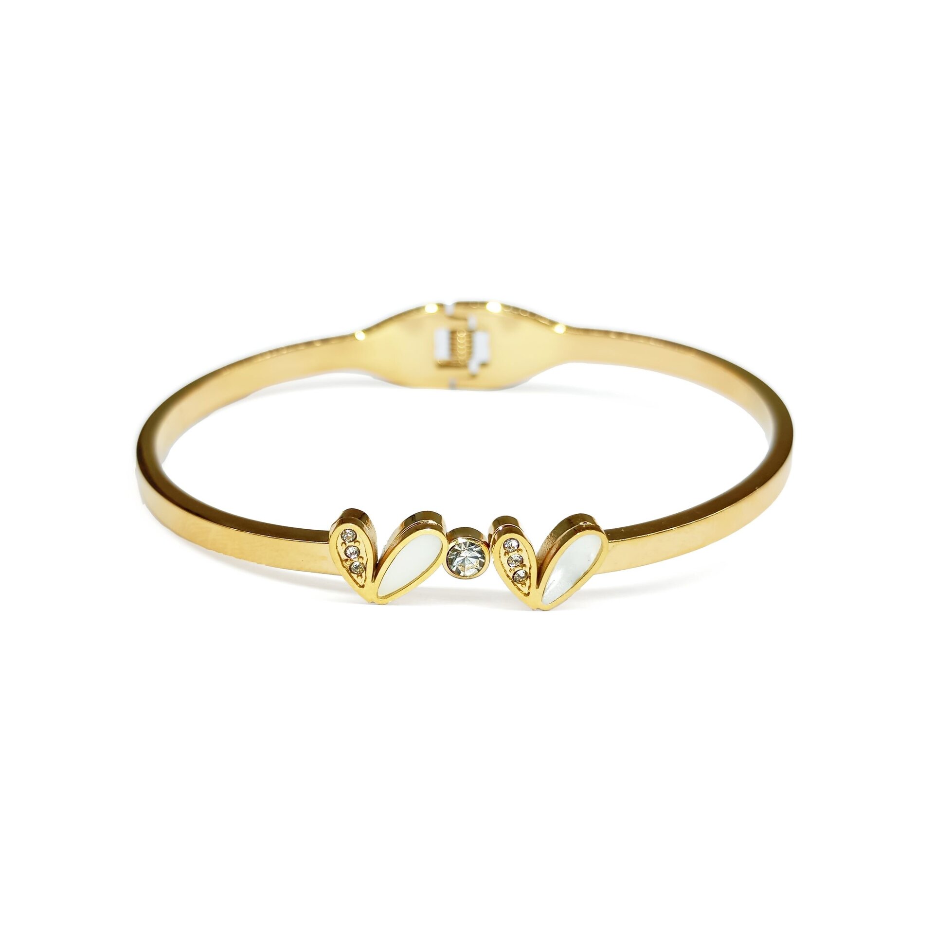 Brazalete dos corazones dorado - 2